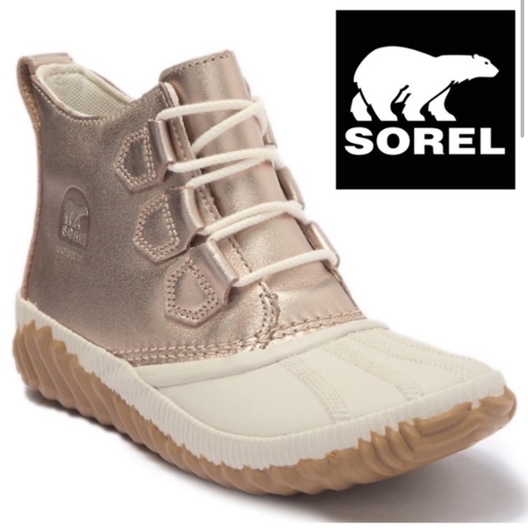 Sorel Shoes - Sorel Metallic Gold /Cream Out ‘N About Plus Winter Boots Waterproof.